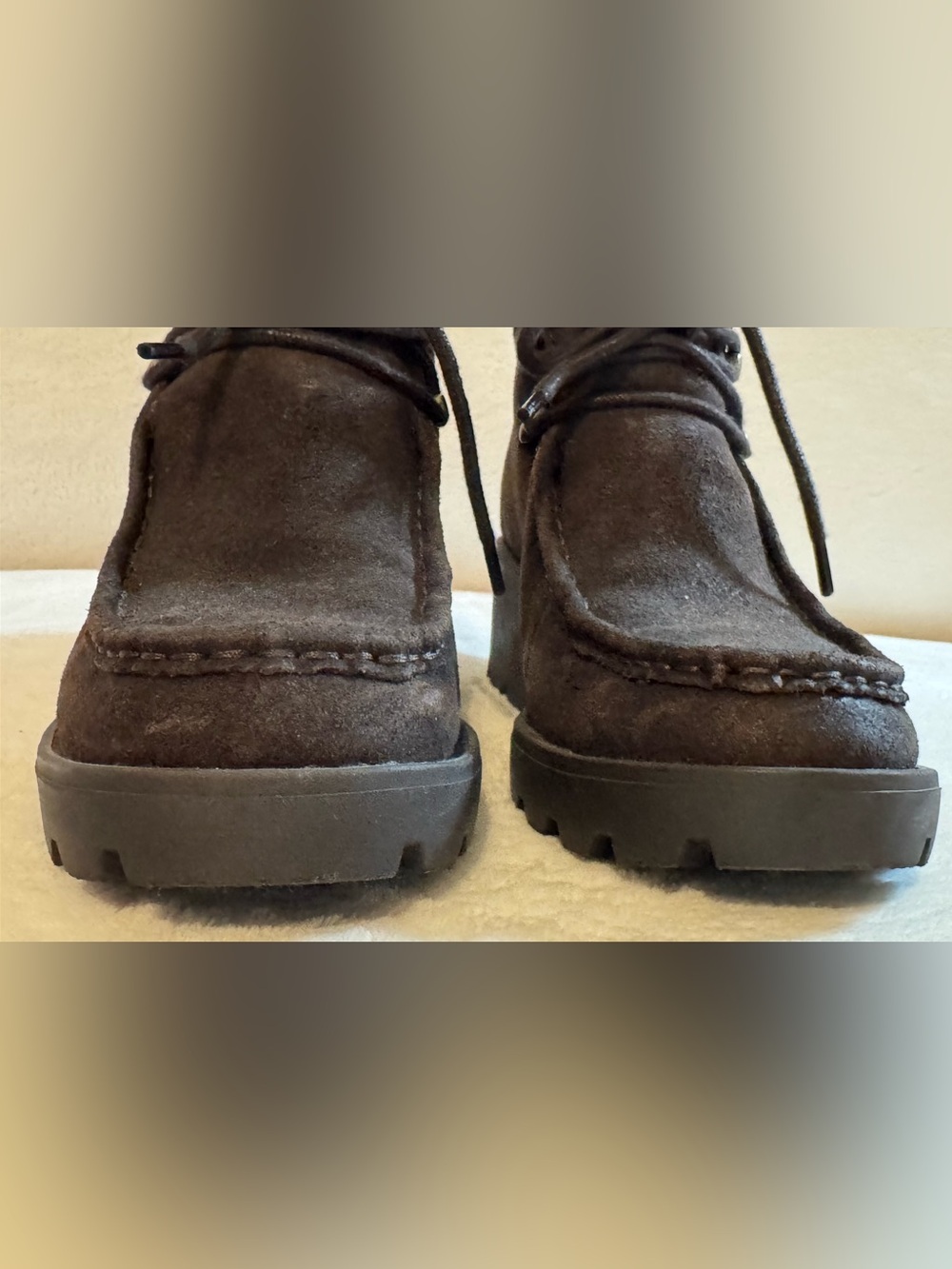 NEW Born Women’s Griffin Lace-up Lug Sole Boots Dark Brown Suede Leather Size 7 - Picture 5 of 10